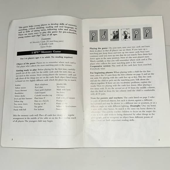I SPY Memory Game - A Game of Picture Riddles by Briarpatch - Complete - Picture 4 of 8